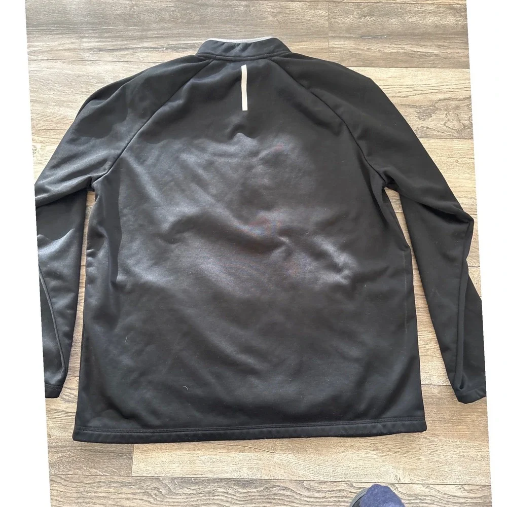 Vintage Reebok Mens XL Quarter Zip Pullover Black Fleece Jacket Athletic‎